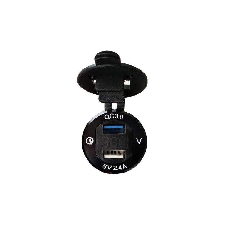 Dual USB Charger 5V Quick Charge 3.0 and 2.4A with Voltmeter
