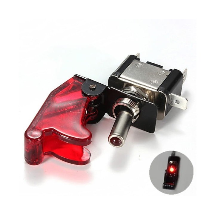 Backlit Toggle Switch with Safety Cover – Green | Szekla4x4