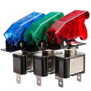 Backlit Toggle Switch with Safety Cover – Red | Szekla4x4.pl