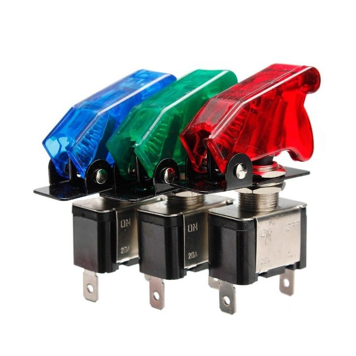 Backlit Toggle Switch with Safety Cover – Green | Szekla4x4