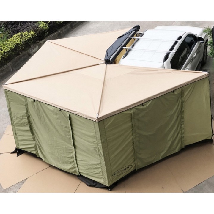 Tent Walls with Floor for Escape FOX Awning, 2.5 m – Green