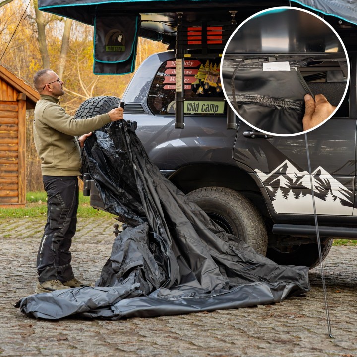 Wild Camp Missisipi II 160 DAY&NIGHT roof top tent annex, black - view 8