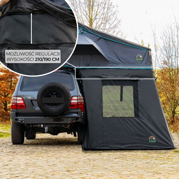 Wild Camp Missisipi II 160 DAY&NIGHT roof top tent annex, black - view 14