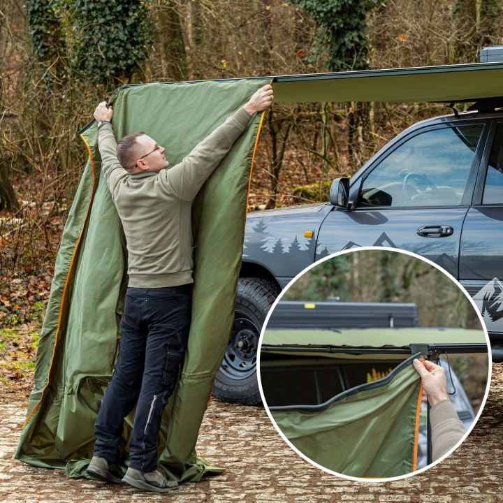 Wild Camp classic awning front wall 2.5 x 2.5 m, green - view 5