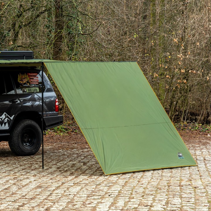 Wild Camp classic awning front wall 2.5 x 3 m, green - view 2