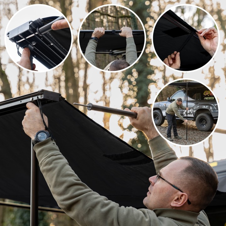 Wild Camp 2x2.5 m DAY&NIGHT Awning, Black | Szekla4x4