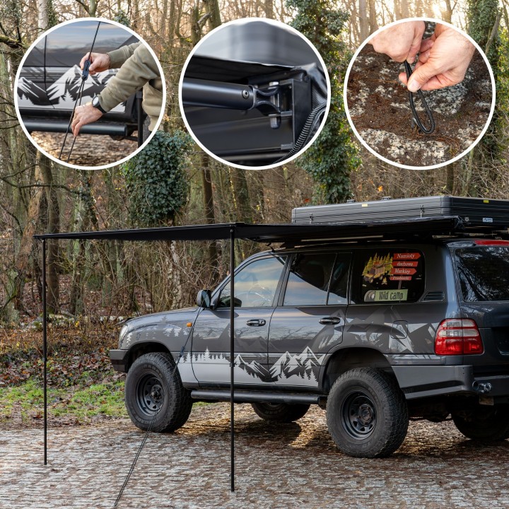 Wild Camp 2x2.5 m DAY&NIGHT Awning, Black | Szekla4x4