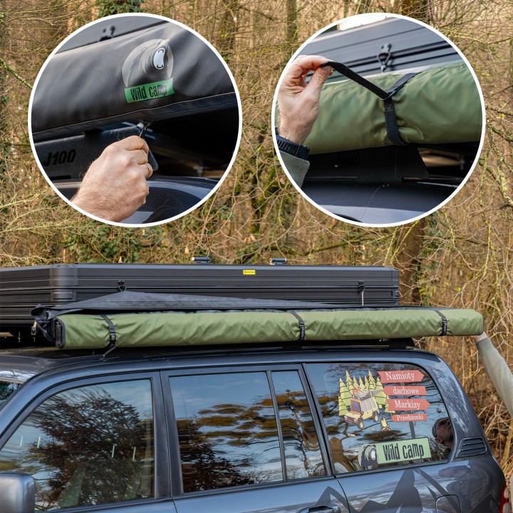 Wild Camp 2.5x3 m roof rack awning, green - view 5