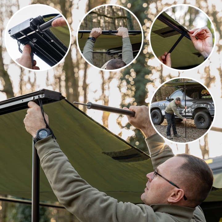Wild Camp 2.5x3 m roof rack awning, green - view 7