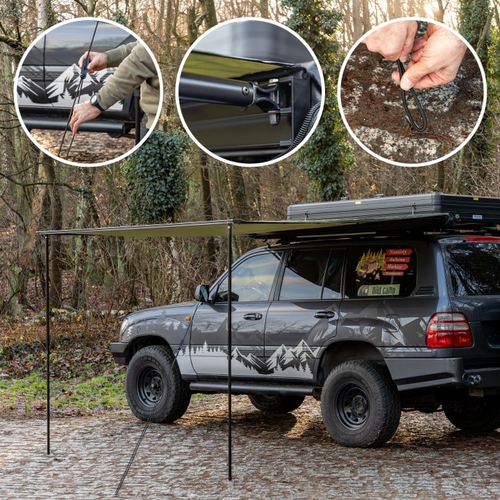 Wild Camp 2.5x3 m roof rack awning, green - view 8