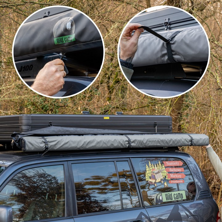 Wild Camp 2.5x2.5 m roof rack awning, grey - view 5