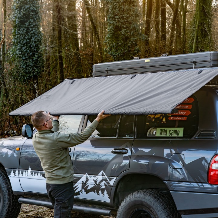 Wild Camp 2.5x2.5 m roof rack awning, grey - view 6