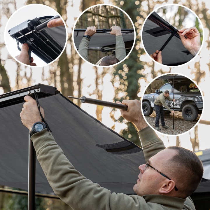 Wild Camp 2.5x2.5 m roof rack awning, grey - view 7