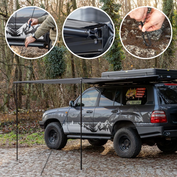 Wild Camp 2.5x2.5 m roof rack awning, grey - view 8