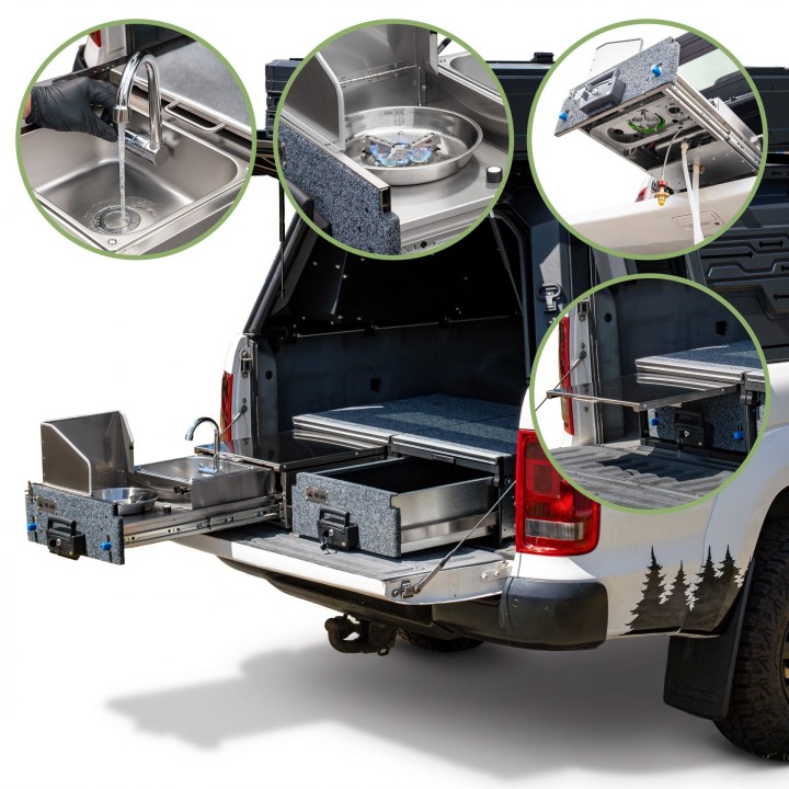 Wild Camp KCT700-B + TMA701-S kitchen with sink and drawer - view 2