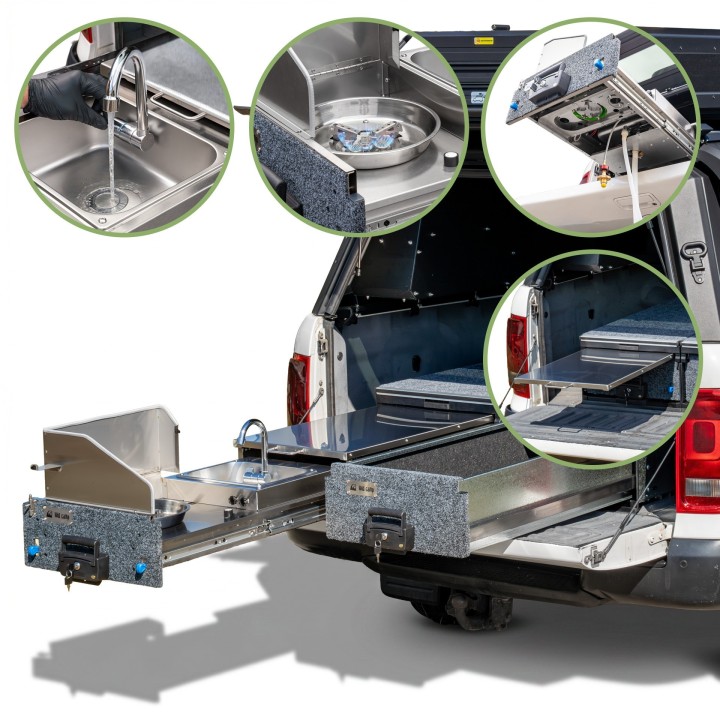 Wild Camp KCT1300 + TMA1301-S kitchen with sink and drawer - view 2