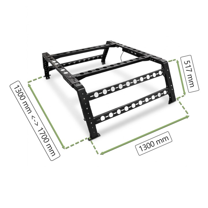 Wild Camp 130 cm bed rack with LED lamps - pickup bed frame - view 10