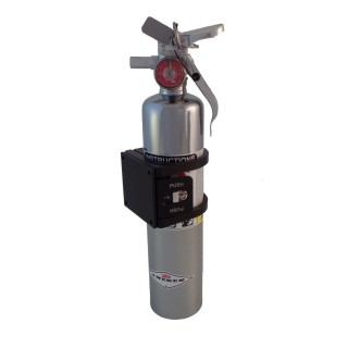 TEK208 CNC Fire Extinguisher Mount, Black – One-Hand Access