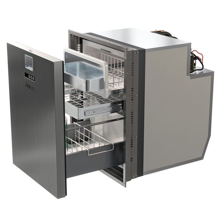 Yolco QL90 Silver 85 L built-in fridge for campers, 12/24V