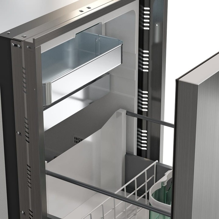 Yolco QL90 Silver 85 L built-in fridge for campers, 12/24V
