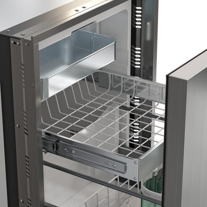 Yolco QL90 Silver 85 L built-in fridge for campers, 12/24V