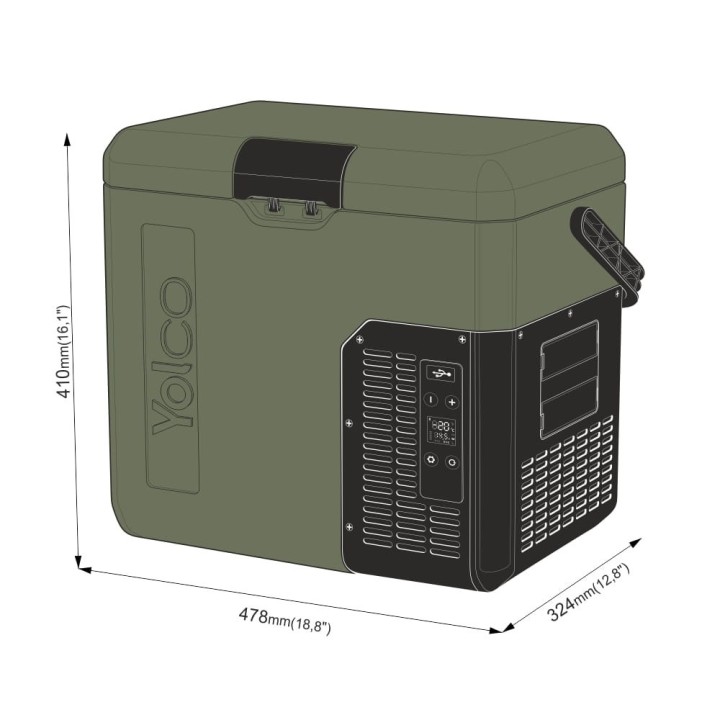 Yolco ET18 Green 17 L compressor fridge | Szekla4x4