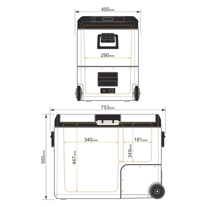 Yolco TCX60 Sand 60 L Dual-Zone fridge | Szekla4x4