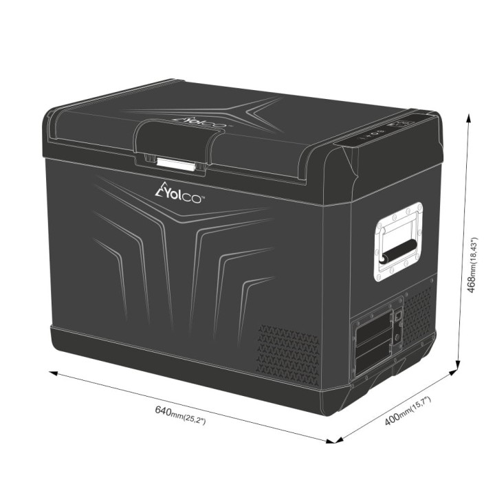 Yolco GCX47 Black 47 L compressor fridge | Szekla4x4