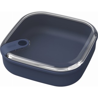 Rotho ELA 1 l Flat Airtight Food Storage Container, Navy