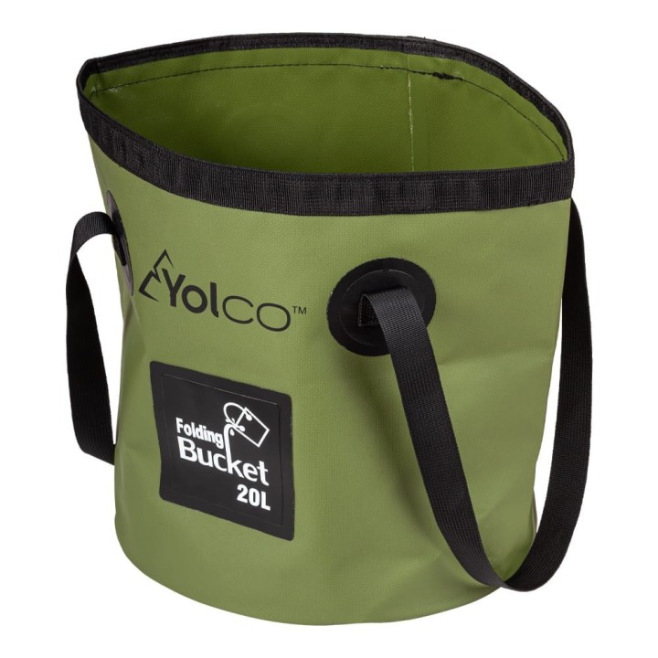 Yolco TW20 folding water bucket, green, 20 l, 260 g, PVC