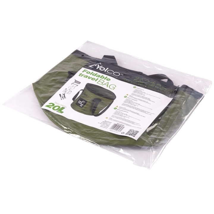 Yolco TW20 folding water bucket, green, 20 l, 260 g, PVC