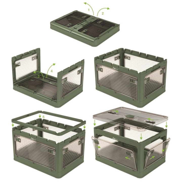 Yolco FB47 Green collapsible box, front access, green