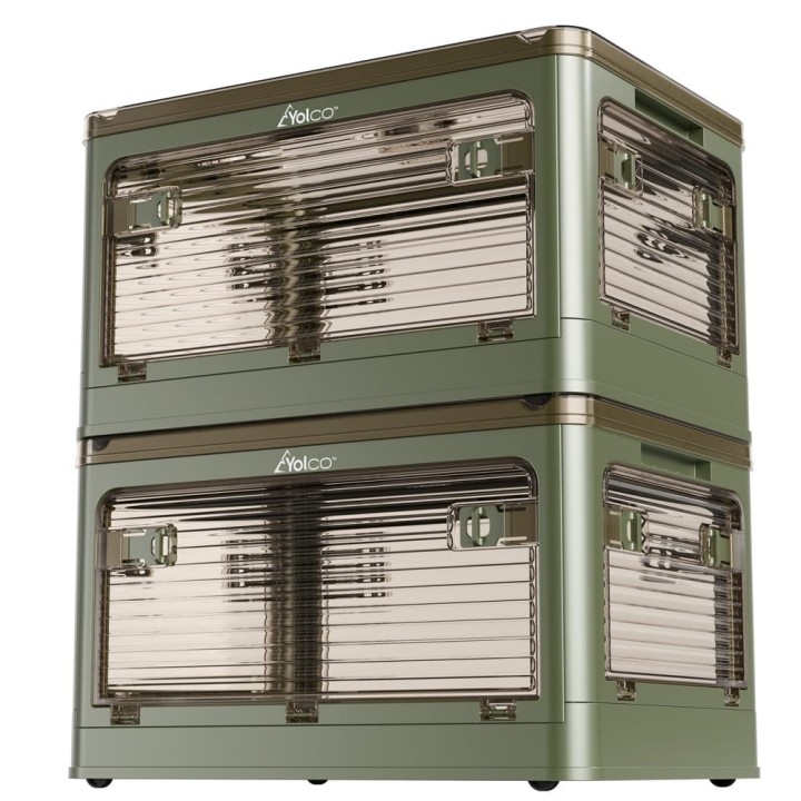Yolco FB55 Green 55 L collapsible storage box, green