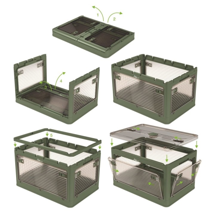 Yolco FB55 Green 55 L collapsible storage box, green