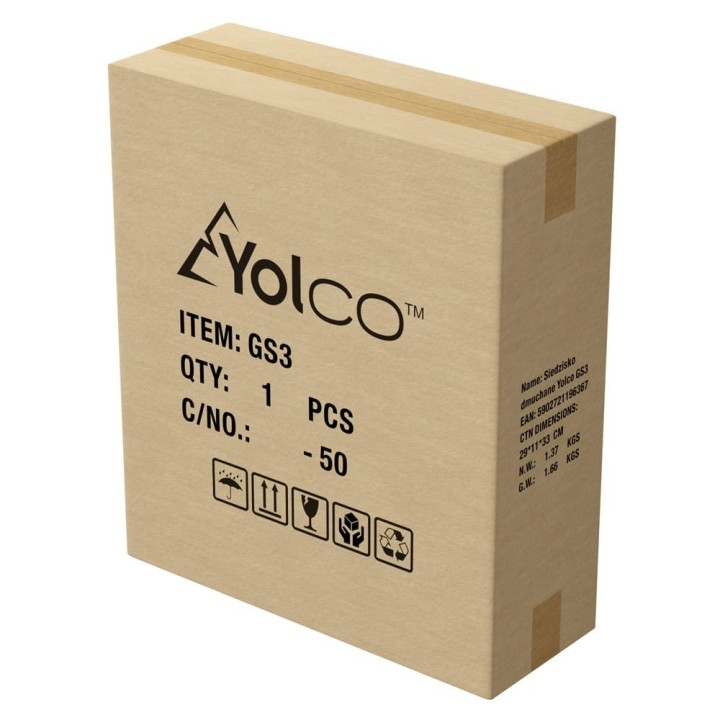Yolco GS3 Inflatable Pouf with Colourful Print, 55 x 55 x 40 cm - view 3
