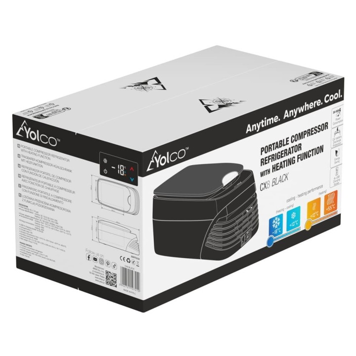 Yolco CX8 Black 8 L car seat fridge with warming mode
