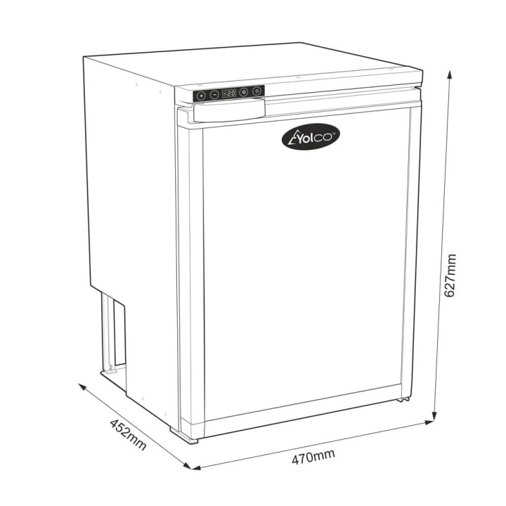 Yolco KL65N 59 L compressor fridge with 14 L freezer