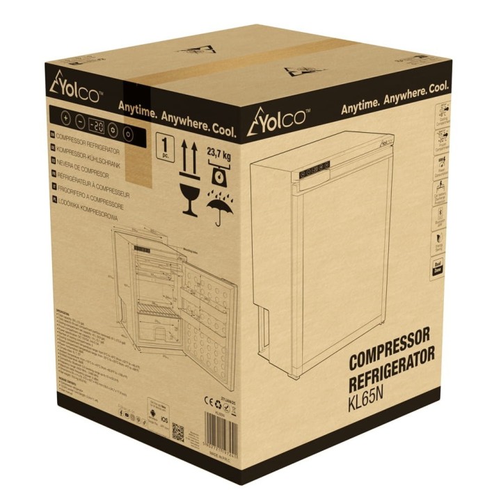 Yolco KL65N 59 L compressor fridge with 14 L freezer