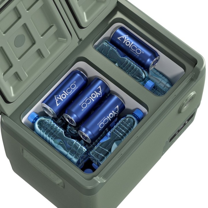 Yolco DX40 Pistachio 39 L dual-zone portable fridge
