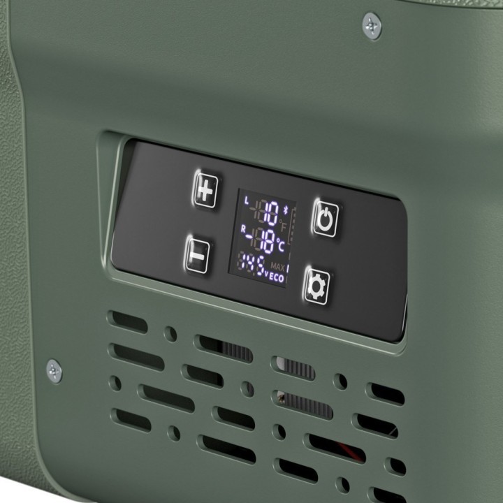 Yolco DX40 Pistachio 39 L dual-zone portable fridge