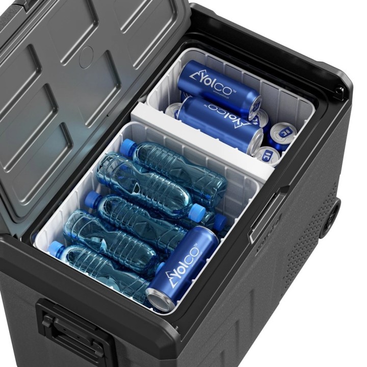 Yolco TCX60 Space Grey 60 L dual-zone fridge on wheels