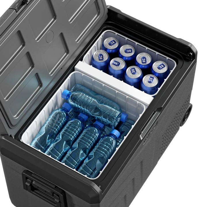 Yolco TCX50 Space Grey 50 L dual-zone fridge on wheels