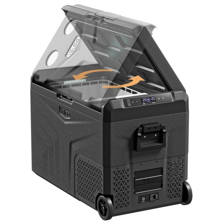 Yolco TCX50 Space Grey 50 L dual-zone fridge on wheels