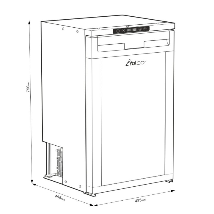 Yolco RL85N Black 83 L compressor fridge with freezer