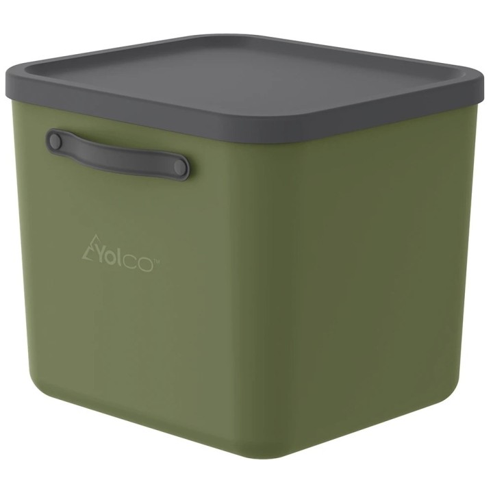 Yolco Mythen 40 l olive green lidded plastic box, handles
