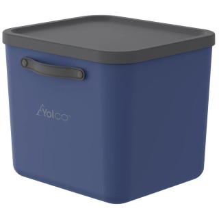 Navy blue Yolco Mythen 40 l box with lid, handles, recycled