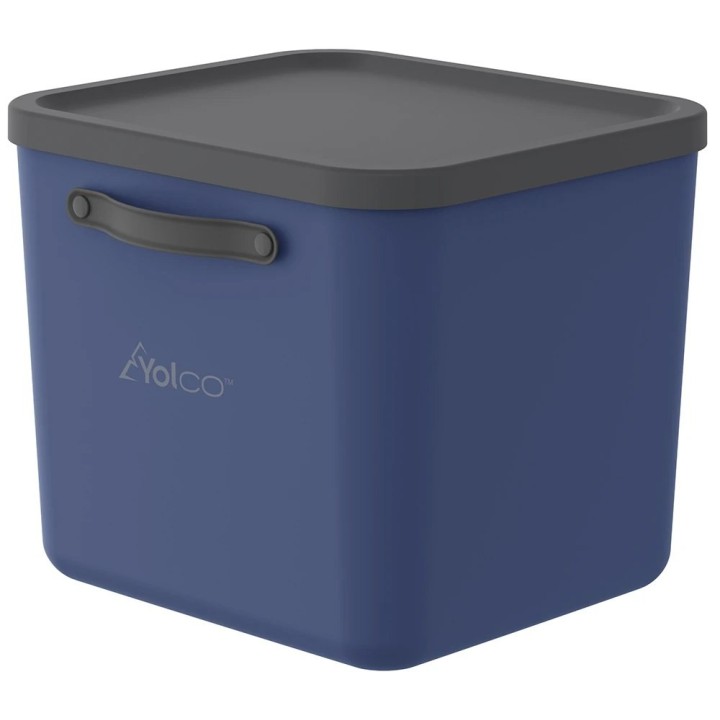 Navy blue Yolco Mythen 40 l box with lid, handles, recycled