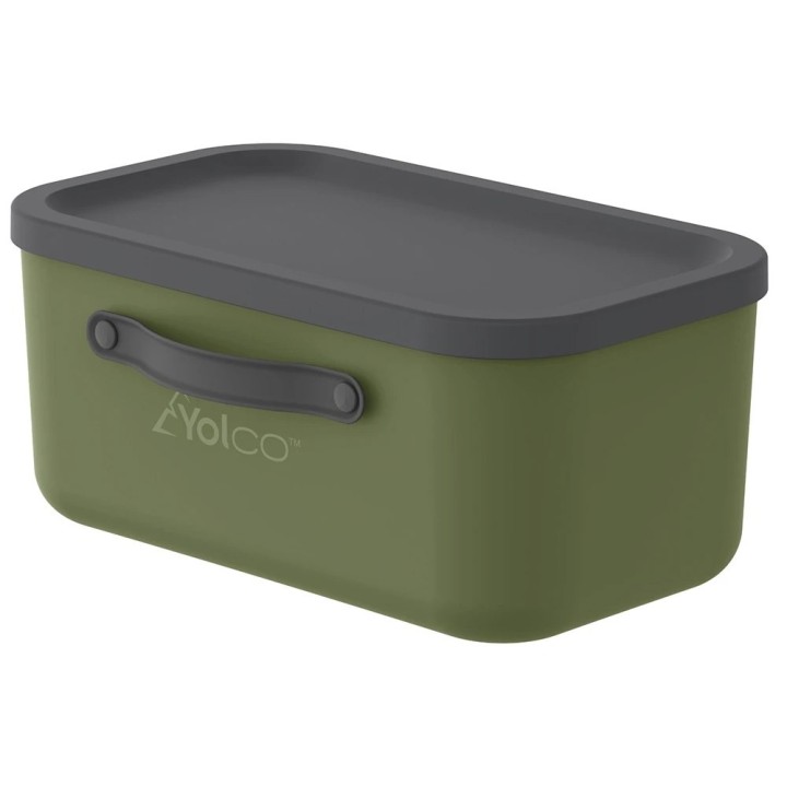 Yolco Mythen 12 l plastic storage box with lid, olive green