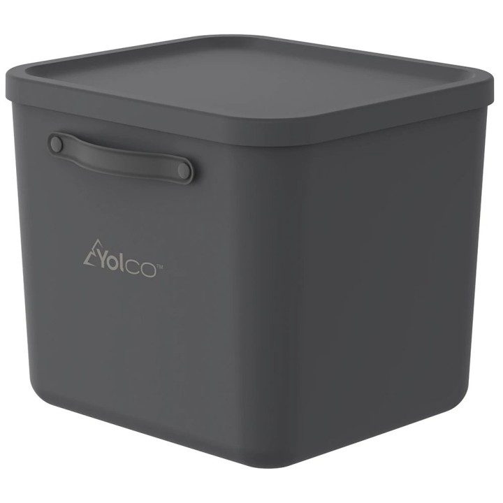 Lidded box Yolco Mythen 40 l, graphite grey, handles