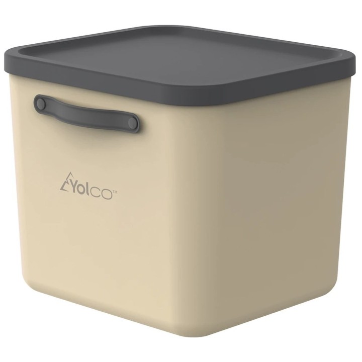 Mythen 40 l beige plastic storage box | Yolco, handles